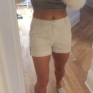 summer striped banana republic white shorts